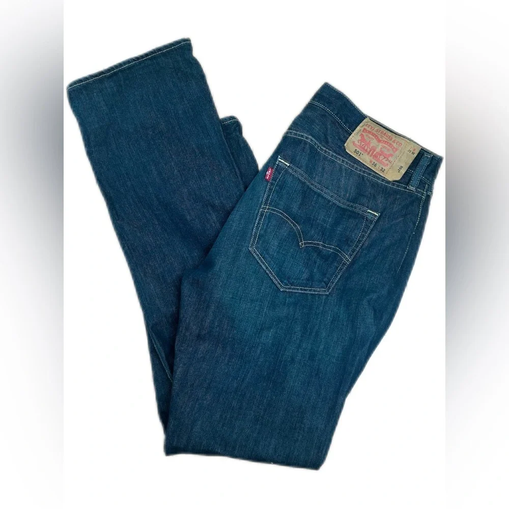 Levi's 501 Men's Dark Wash‎ 100% Cotton Denim Jeans Size W36 L32